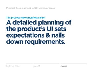 Product Development: A UX-driven process


This process makes business sense:

A detailed planning of
the product’s UI set...