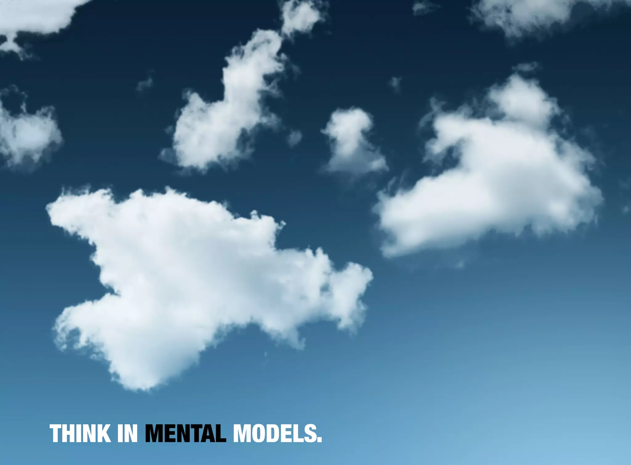 THINK IN MENTAL MODELS.
 