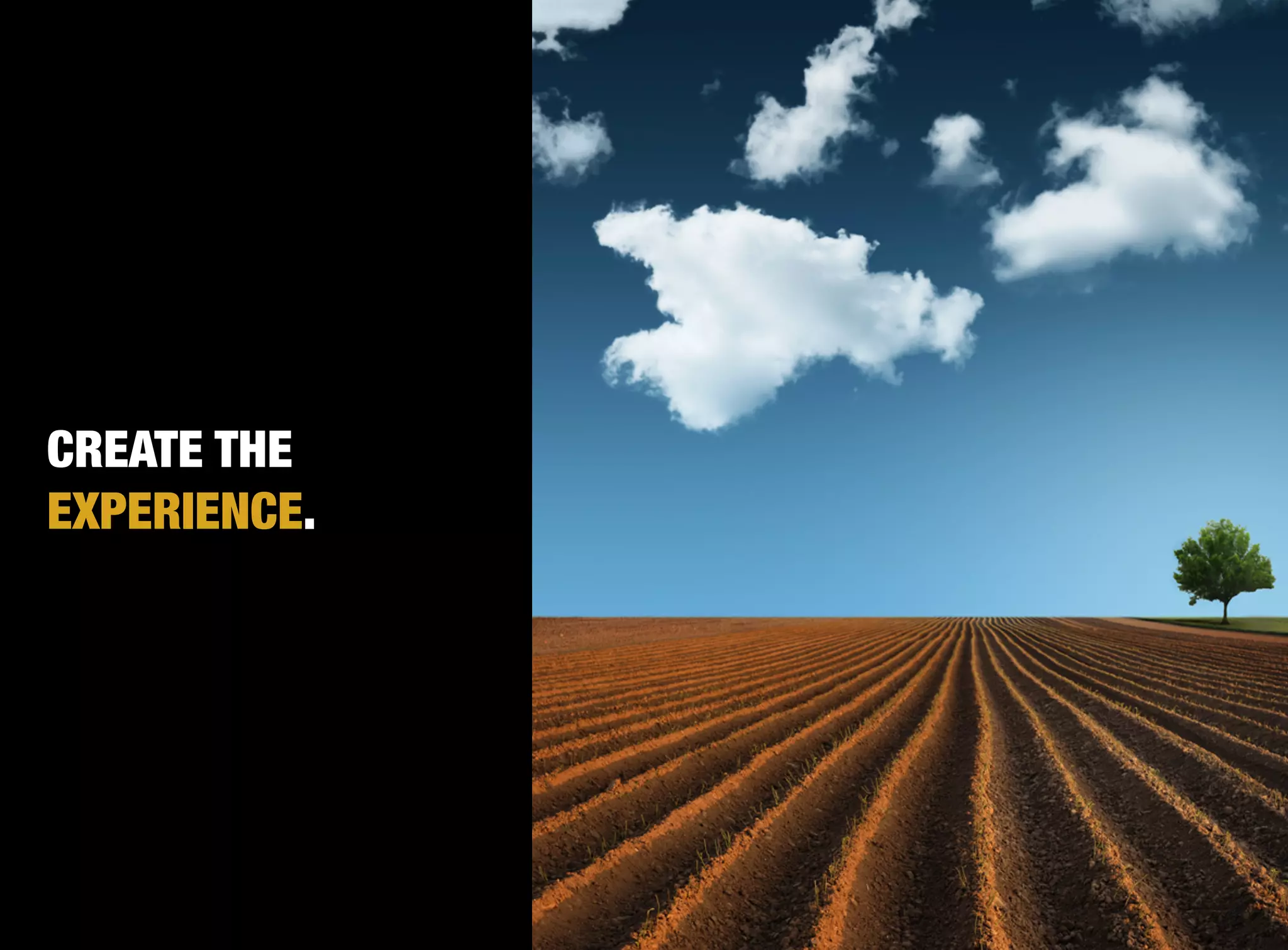 CREATE THE
EXPERIENCE.
 