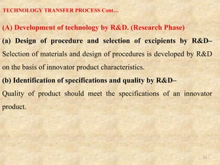 Technology Transfer in Pharma Industry | PPT
