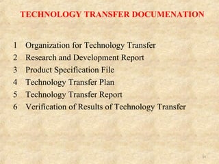 Technology Transfer Checklist.pdf Technology Transfer in Pharma Industry | PPT