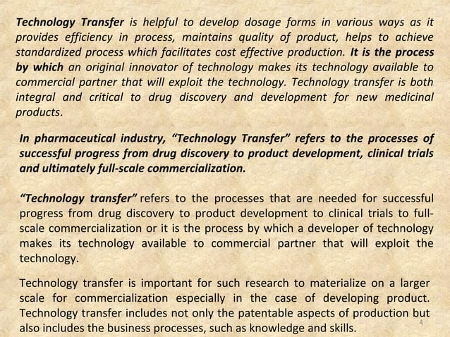 Technology Transfer In Pharma Industry