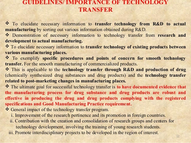 Significance of transfer of technology