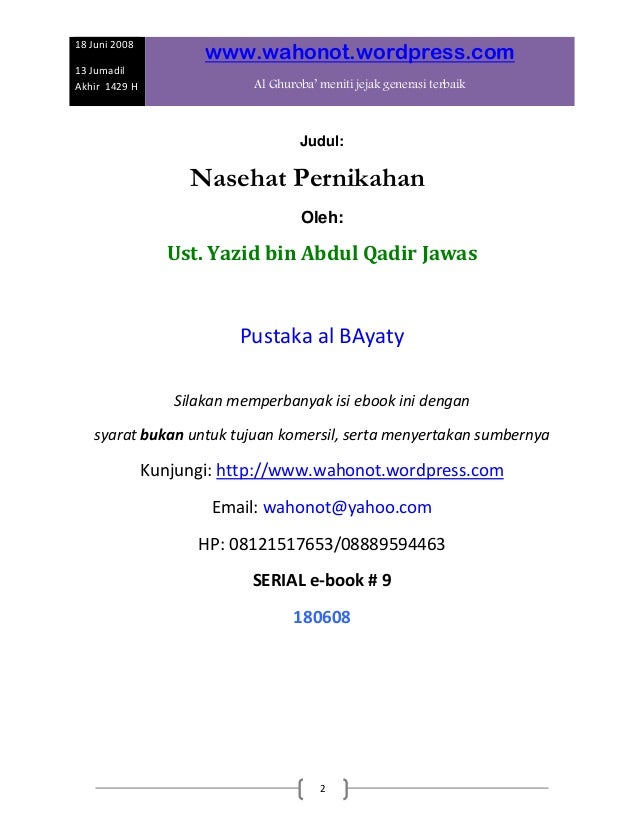 Nasehat pernikahan 9 Nasehat pernikahan 9