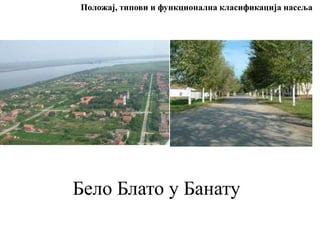 Положај, типови и функционална класификација насеља 
Бело Блато у Банату 
 