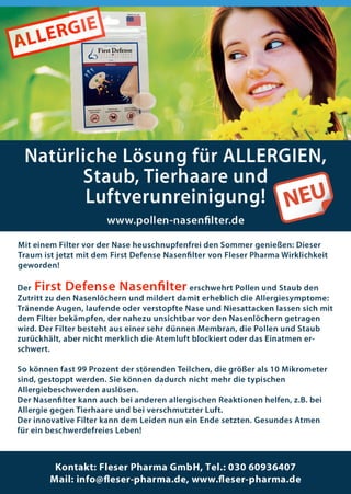 Allergie-Nasenfilter First Defense