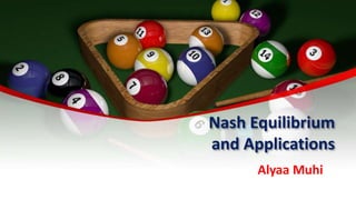 Nash Equilibrium
and Applications
Alyaa Muhi
 