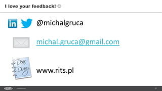 27CONFIDENTIAL
I love your feedback! 
@michalgruca
michal.gruca@gmail.com
www.rits.pl
 