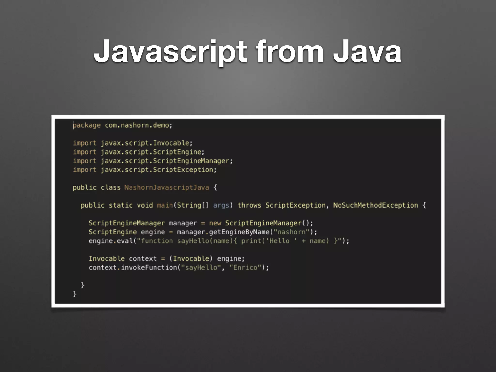 Javascript from Java
 