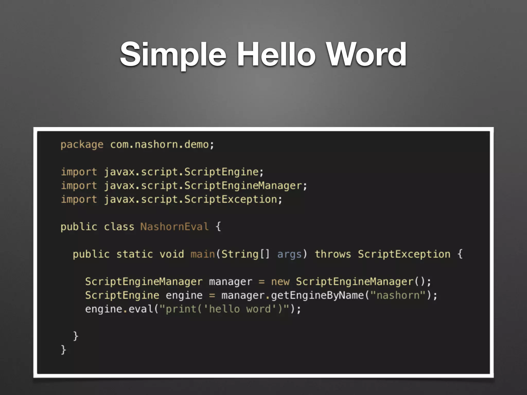 Simple Hello Word
 