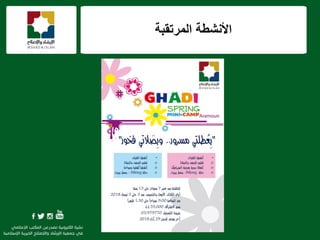 ‫المرتقبة‬ ‫األنشطة‬
 