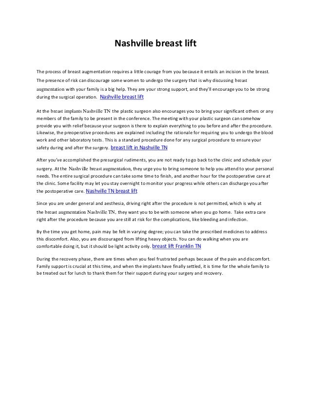 Nashville breast lift