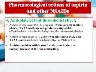 Nsaids Platelets NSAIDs (Non-Steroidal Anti-Inflammatory Drugs) | PDF