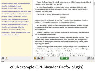 ePub example (EPUBReader Firefox plugin)
 