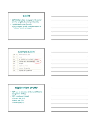 RDA & serials-transitioning to rda within a marc 21 framework-handout | PDF