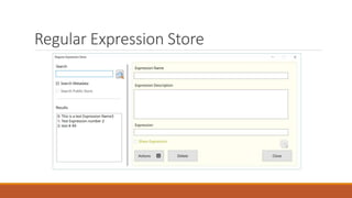 Regular Expression Store
 