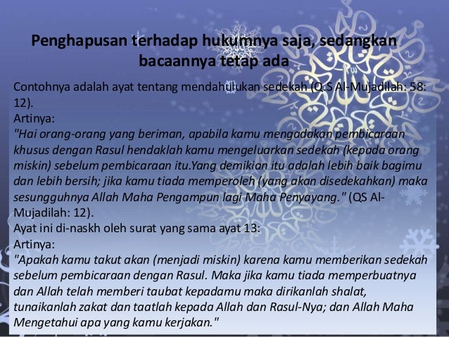 Contoh Surat Nasikh Dan Mansukh Contoh Surat