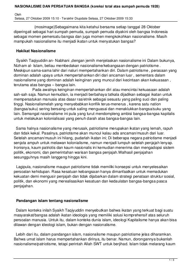 Nasionalisme Dan Persatuan Bangsa