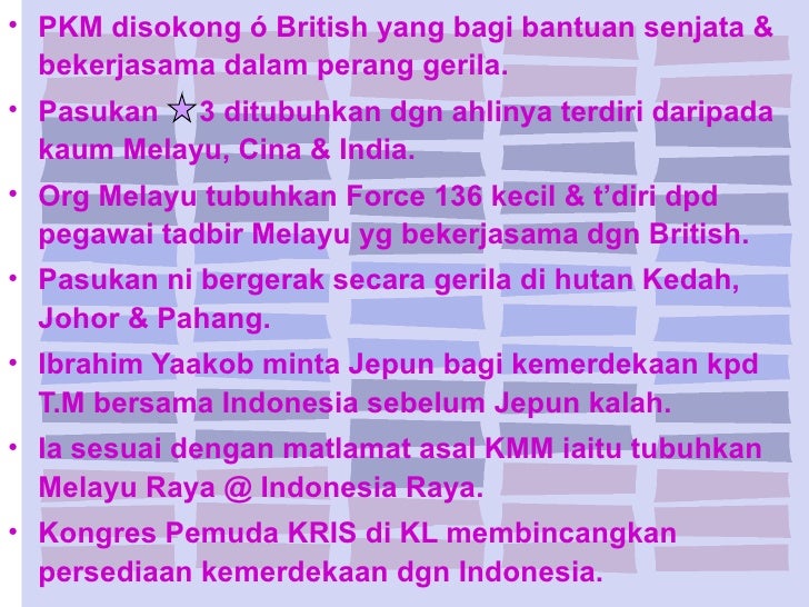 Nasionalisme di Malaysia sehingga Perang Dunia Kedua