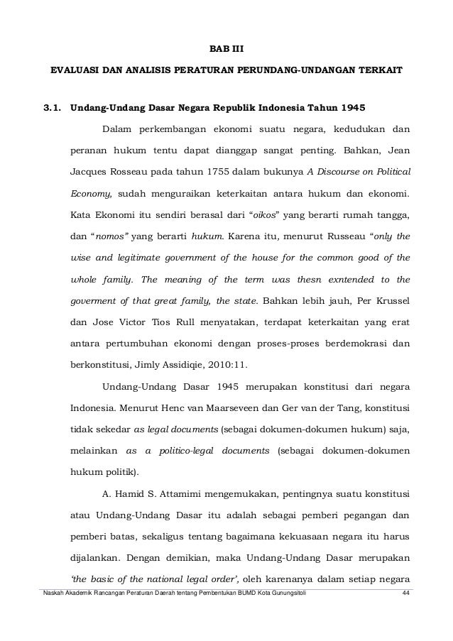 Naskah akademik perda bumd gunungsitoli