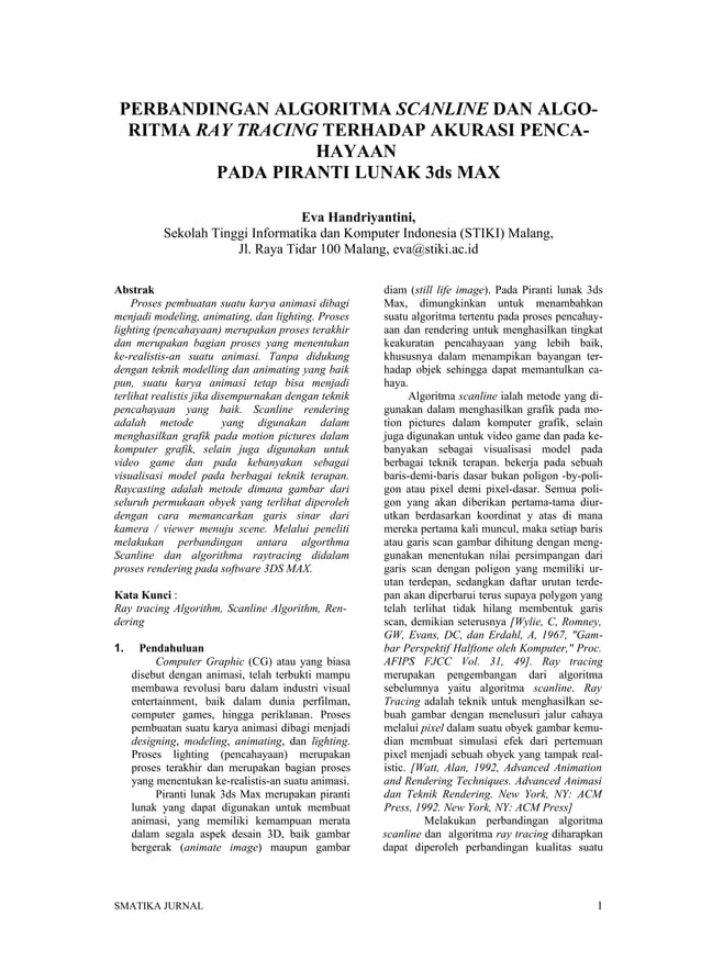 Naskah algorithma ray tracing & sceneline | PDF