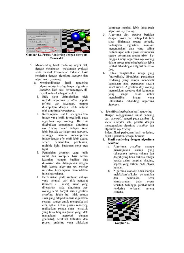 Naskah algorithma ray tracing & sceneline | PDF
