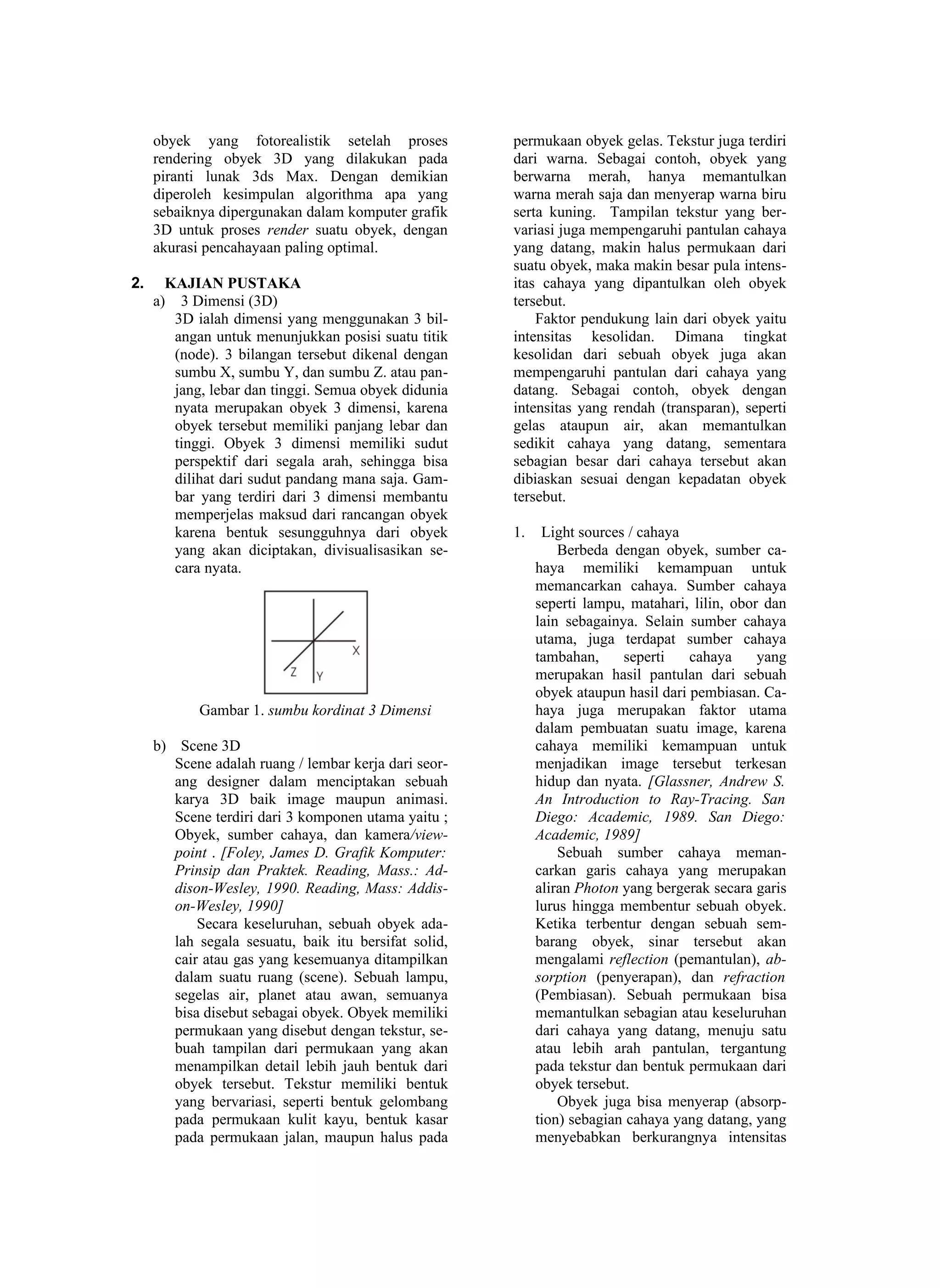 Naskah algorithma ray tracing & sceneline | PDF