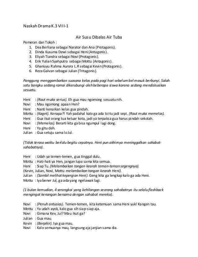 Naskah Drama Bahasa Indonesia Kelas Viii