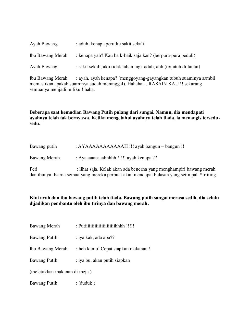 Naskah drama bawang merah bawang