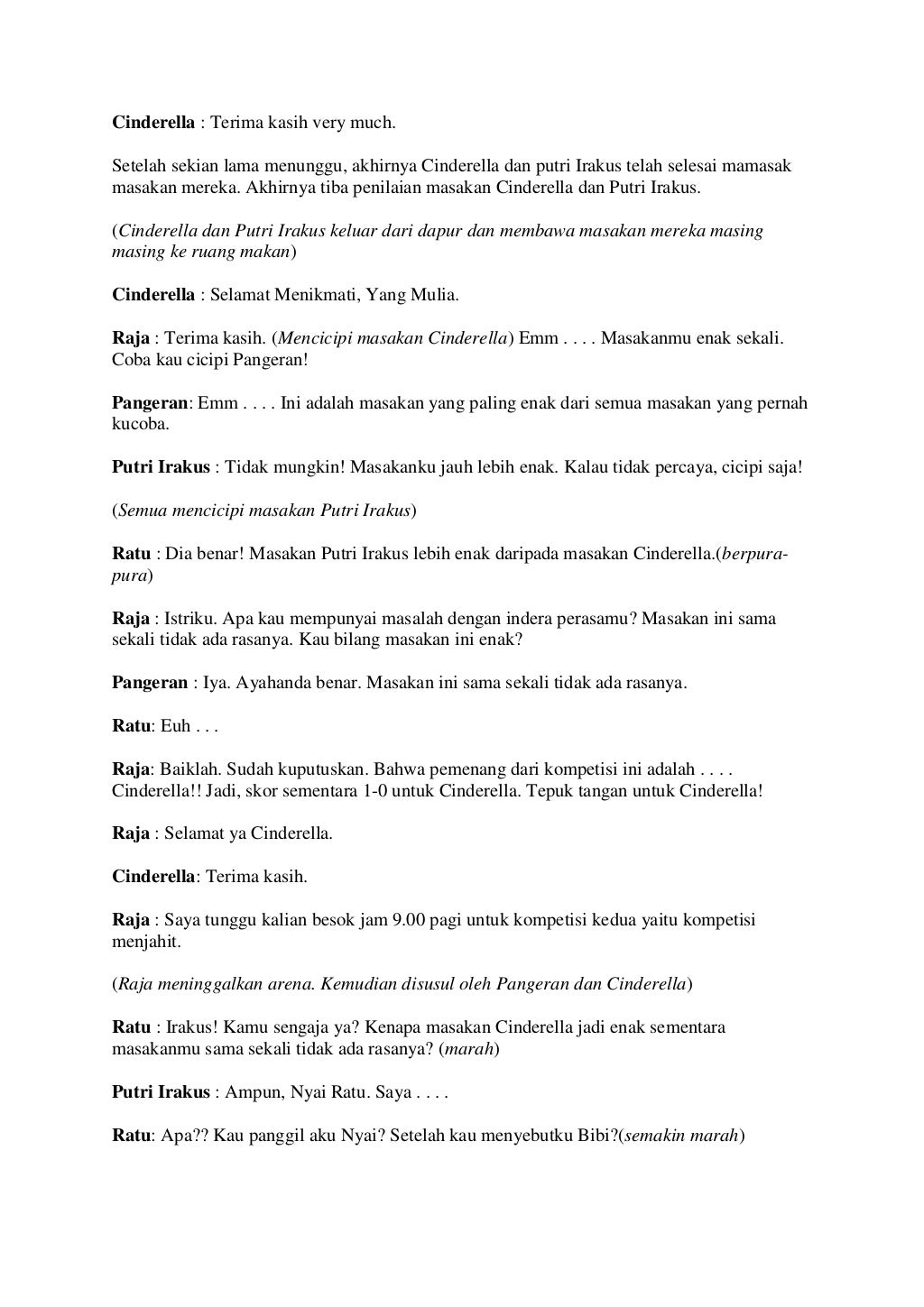 Naskah drama cinderela