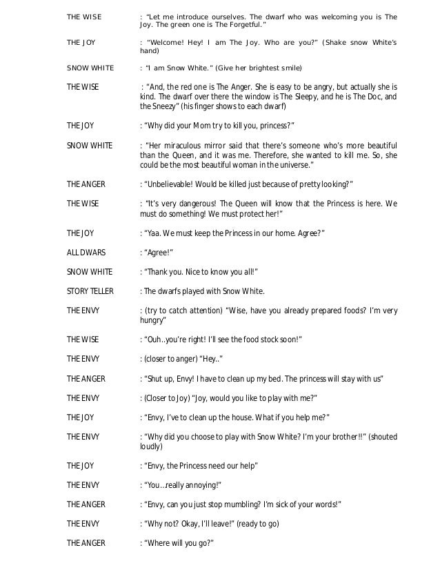 Naskah Drama &quot;Snow White&quot;