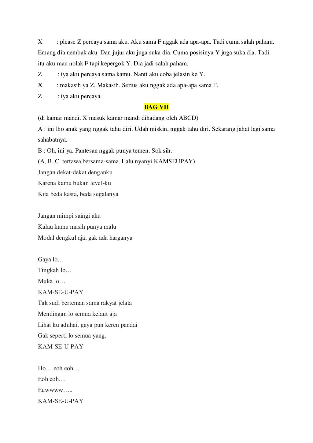 Naskah drama musikal anak sma