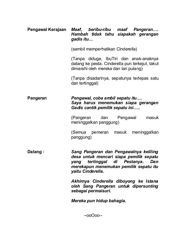 Naskah Drama Cinderella Bahasa Inggris