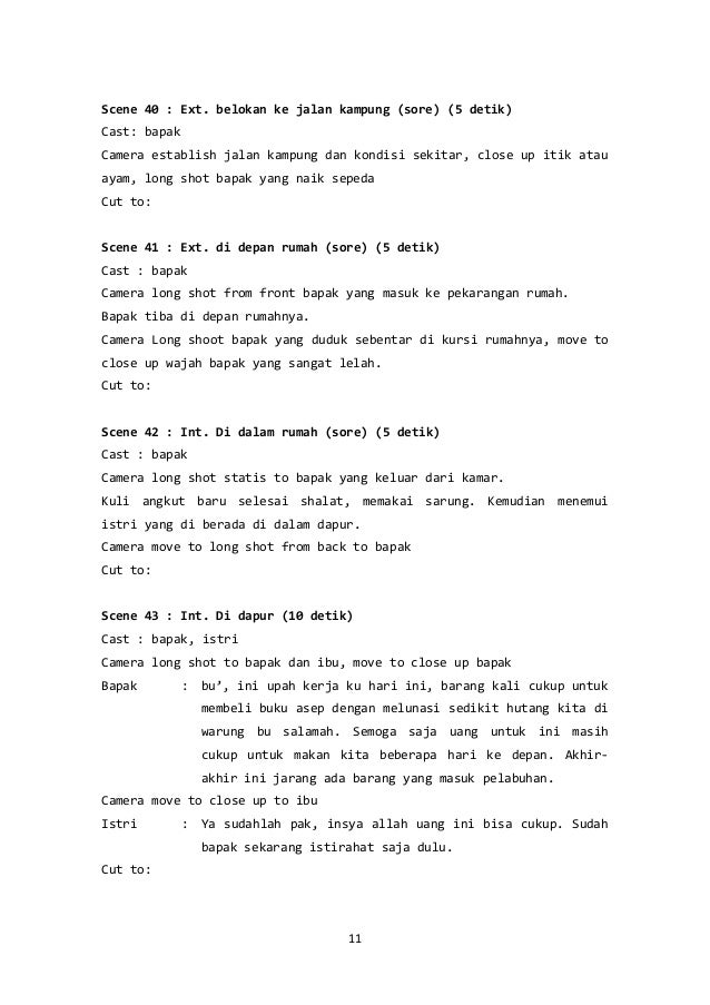 Contoh Naskah Film Pendek Durasi 5 Menit Kita
