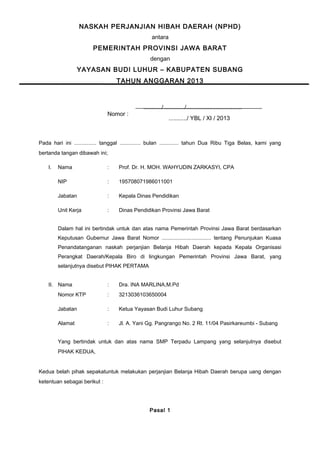 Naskah perjanjian hibah daerah | PDF