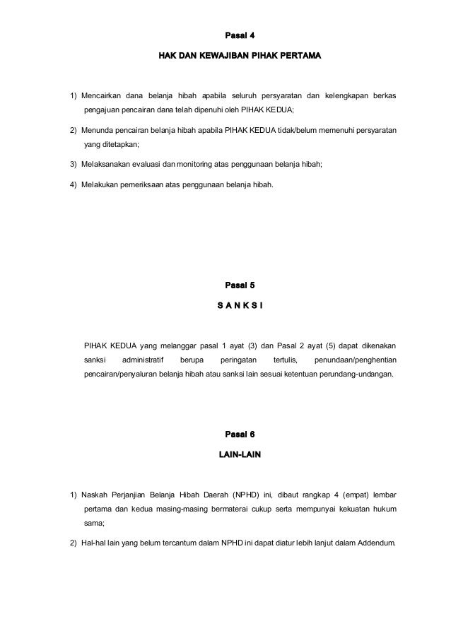 Naskah perjanjian hibah daerah