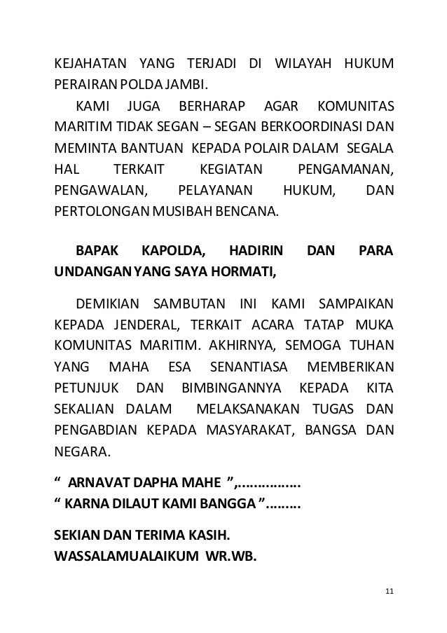 Naskah Pidato Kapolda Jambi Akbp Dadang Djoko Karyanto