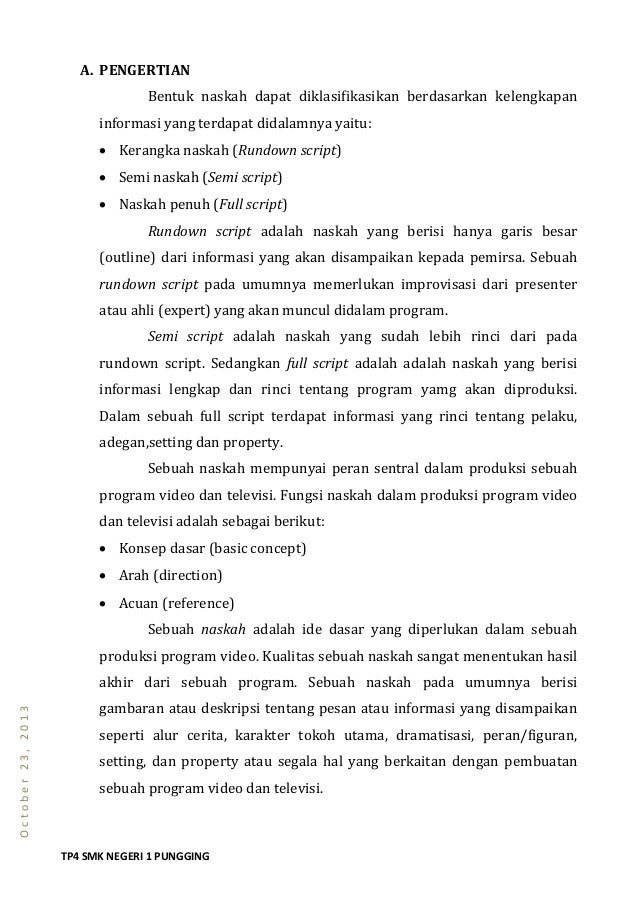 Naskah Produksi Siaran Drama Non Drama Dan Berita