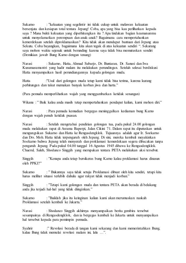 Teks Drama Sidang Bpupki Ke 2 Berbagai Teks Penting
