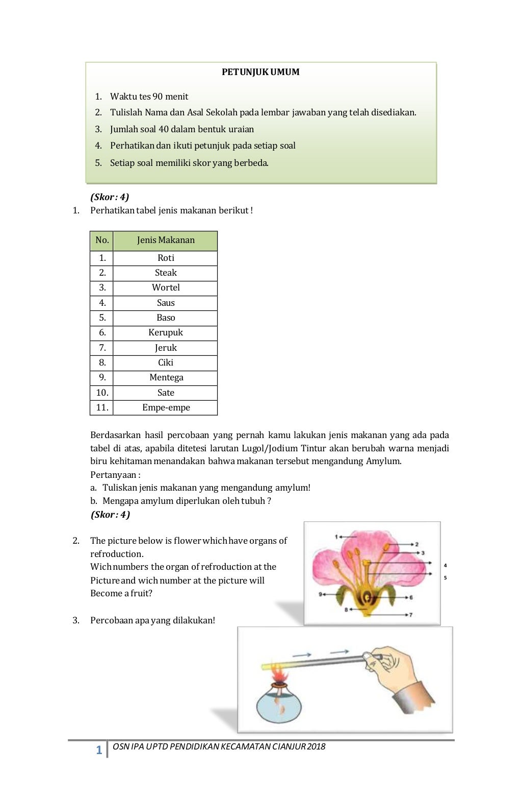 Naskah soal osn ipa 2018