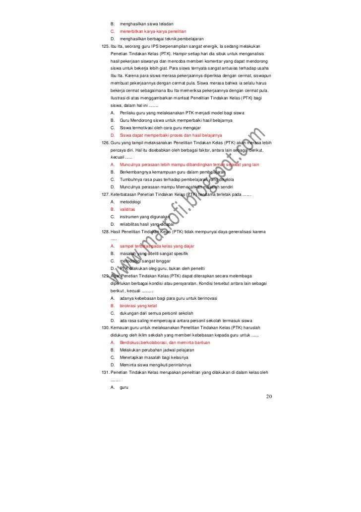 Naskah Soal Uji Tulis Guru Berprestasi