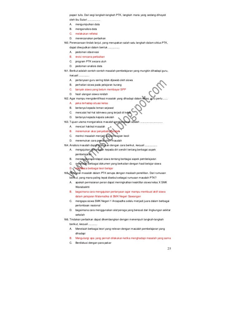 Naskah Soal Uji Tulis Guru Berprestasi