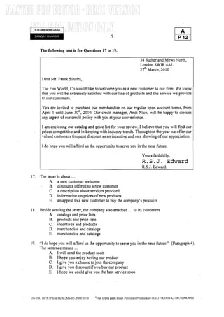 soal un bahasa inggris sma 2010 soal un bahasa inggris sma 2010