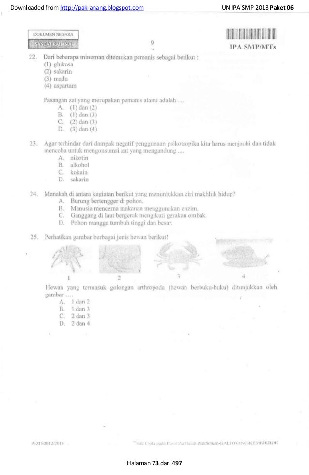 Naskah Soal Un Ipa Smp 2013 40 Paket Soal Pak Anang Blogspot Com Naskah Soal Un Ipa Smp 2013 40 Paket Soal Pak Anang Blogspot Com