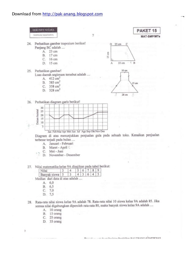 Contoh Naskah Soal Un Smp