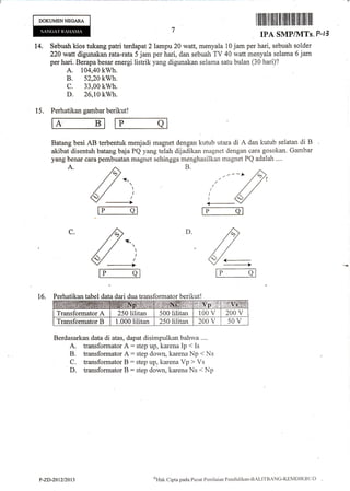7

DOKUMENNEGARA

14.

llllilllllillllilllllllillillillillllillill

IPA SMP/MTs'

Sebuah kios tukang patri terdapat2 lampu...