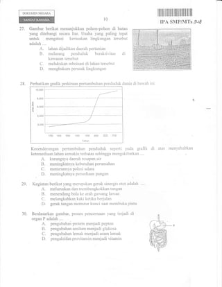 DOKUMENNEGARA

llililrilillllillllll lllllllllll lllllllilllll
10

27.

IPA SMP/MTs.

Gambar berikut menunjukkan pohon-poh...
