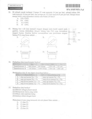 aDOKUMENNEGARA
r

fiilfiilil rilIilil ilililr lllillfl

fiil

ilt

IPA SMP/MTs.P-rB

14. Di

sebuah rumah terdapat 5 lampu...