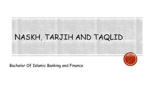 Bachelor Of Islamic Banking and Finance
 