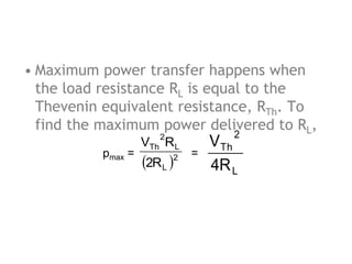Electric network theorems | PPT